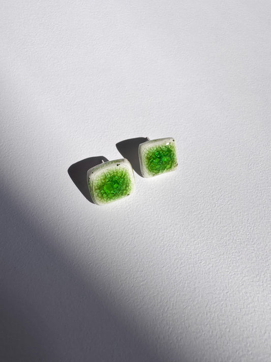 Brinco Verde Quadradinho